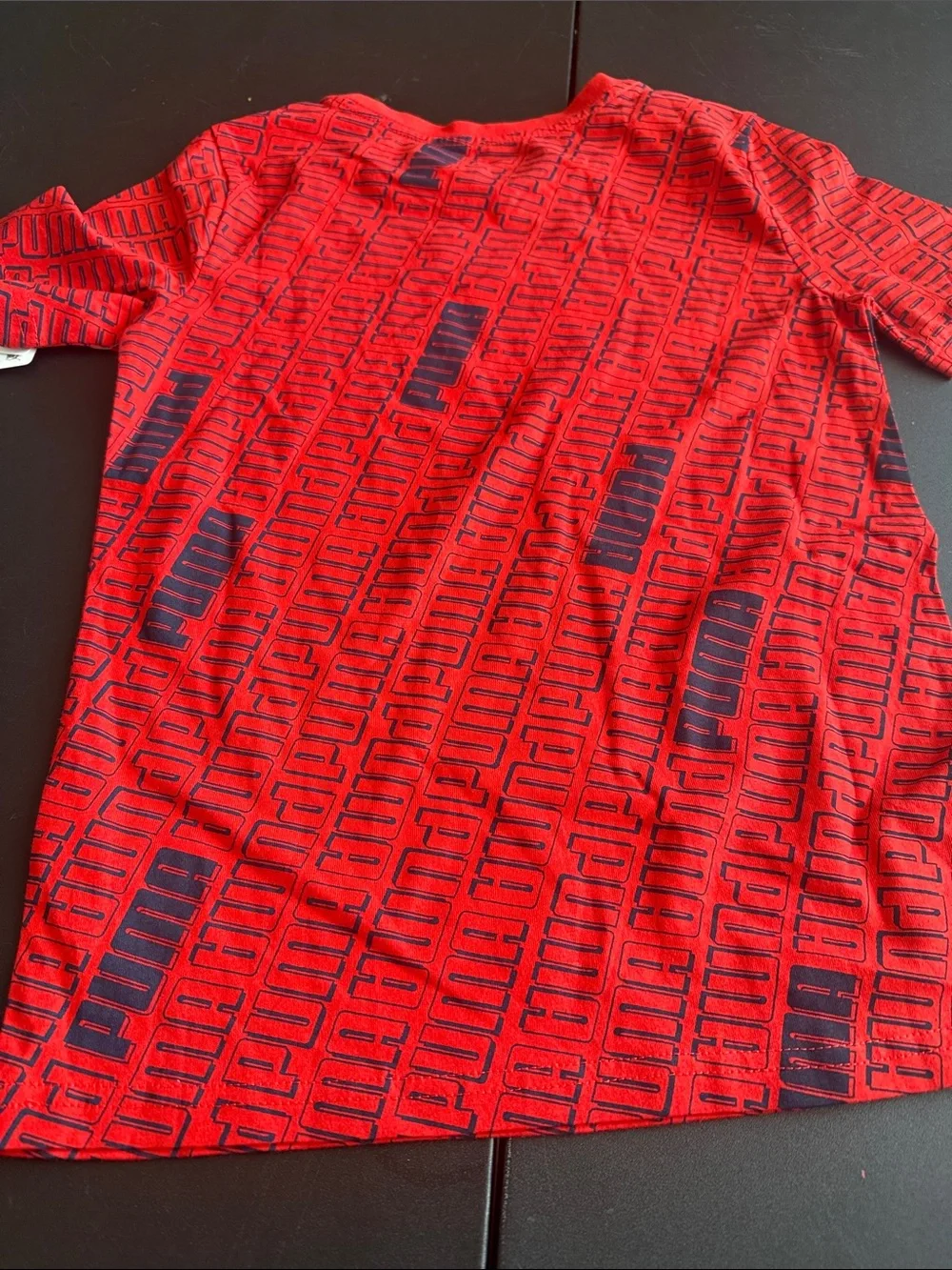 Puma Red and Black Graphic Logo Tee - Kids